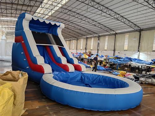 20FT Inflatable Water Slide with Climbing Ladder and Splash Pool E3946