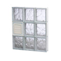 Frameless Wave Pattern Glass Block Window with Dryer Vent J745635