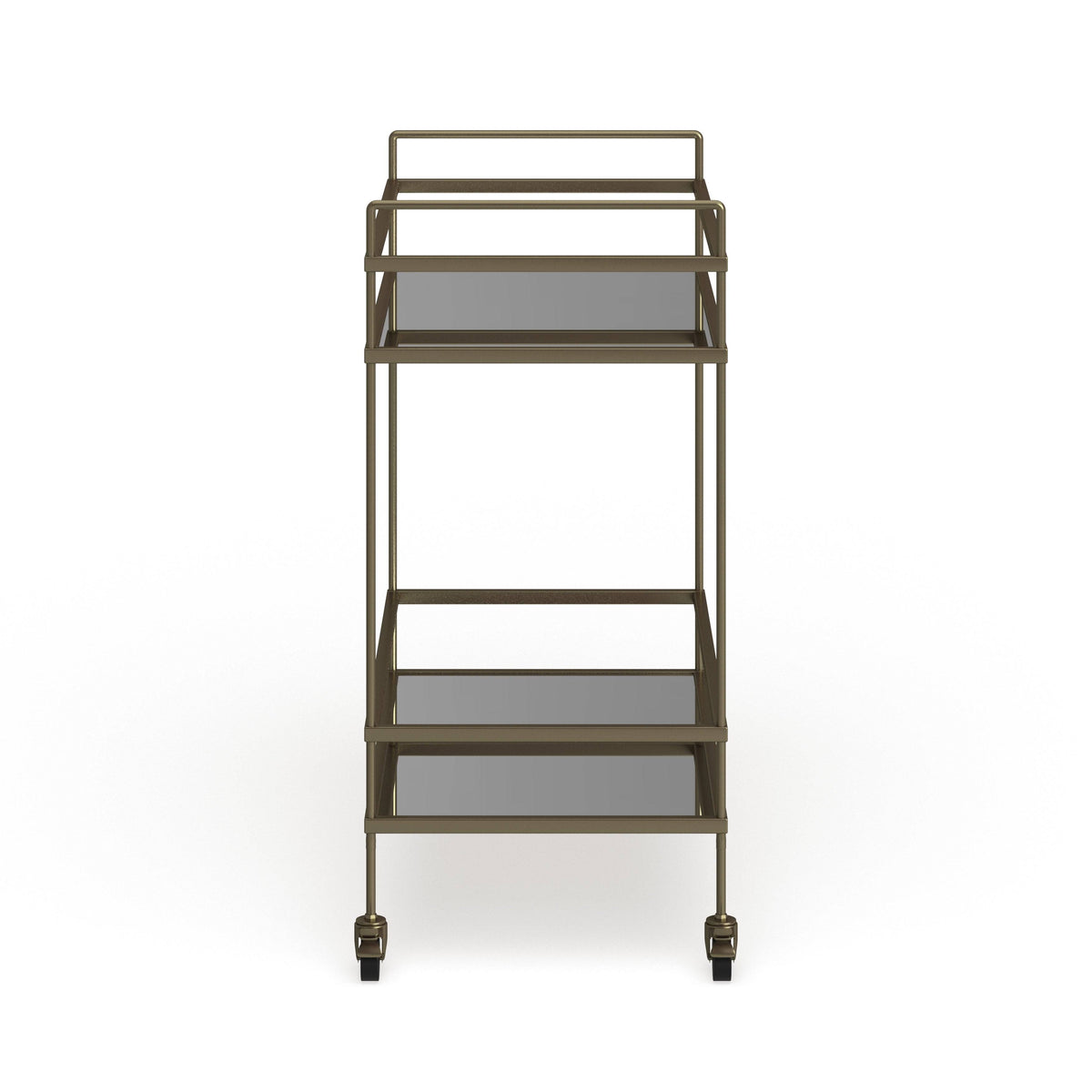 Gold Bar Cart with Two Glass Shelves M67800