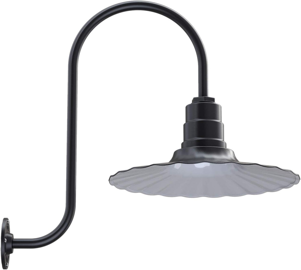 16 inch Radial Wave 23 inch Gooseneck Galvanized Barn Light S699537