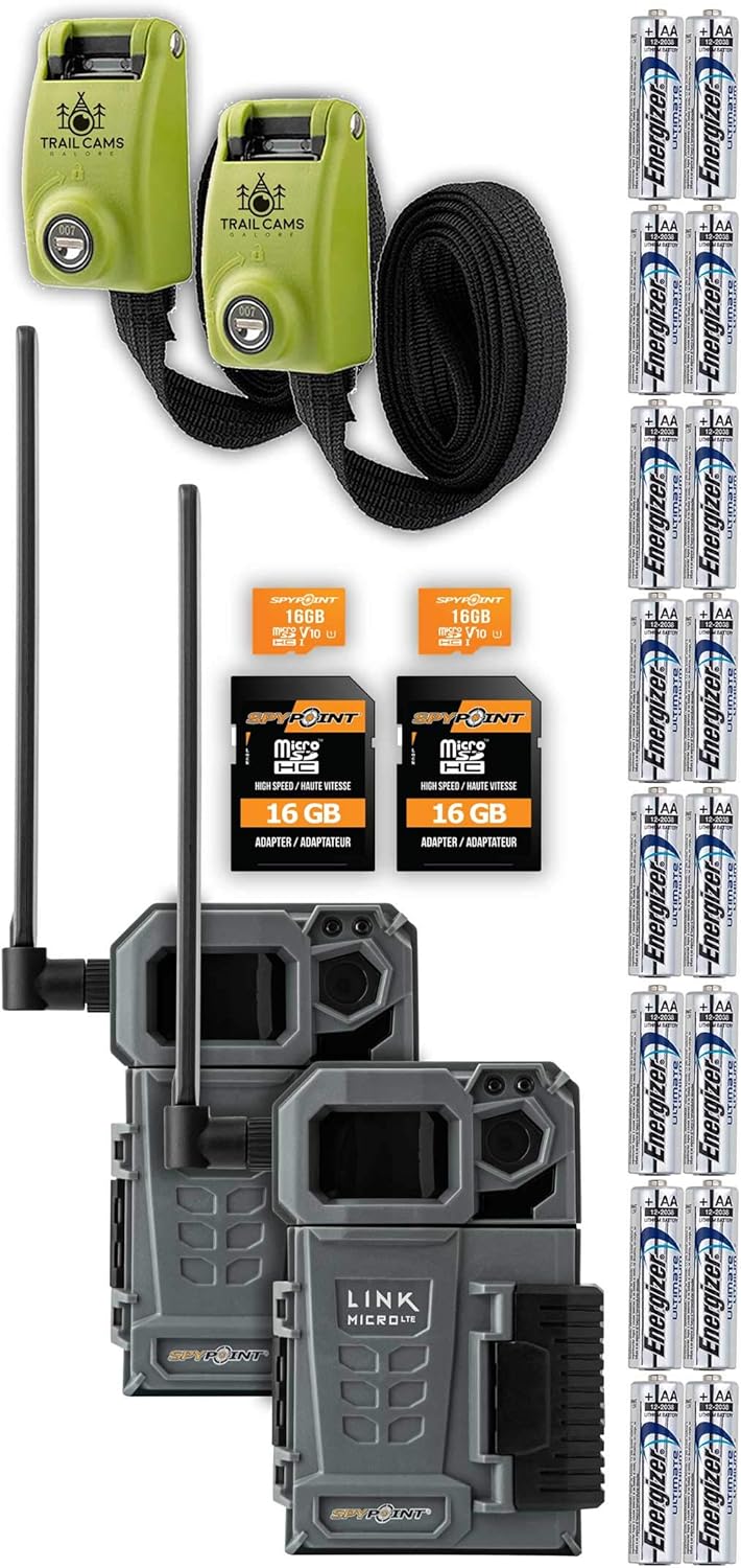 Cellular Trail Camera Twin Pack with Two SD Cards, Batteries, and Reinforced Strap M39952