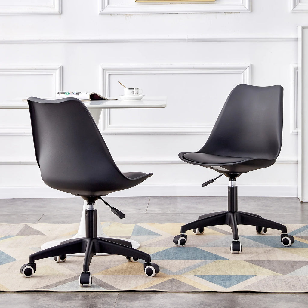 Black Adjustable 360 °Swivel Armless Computer Chair J991