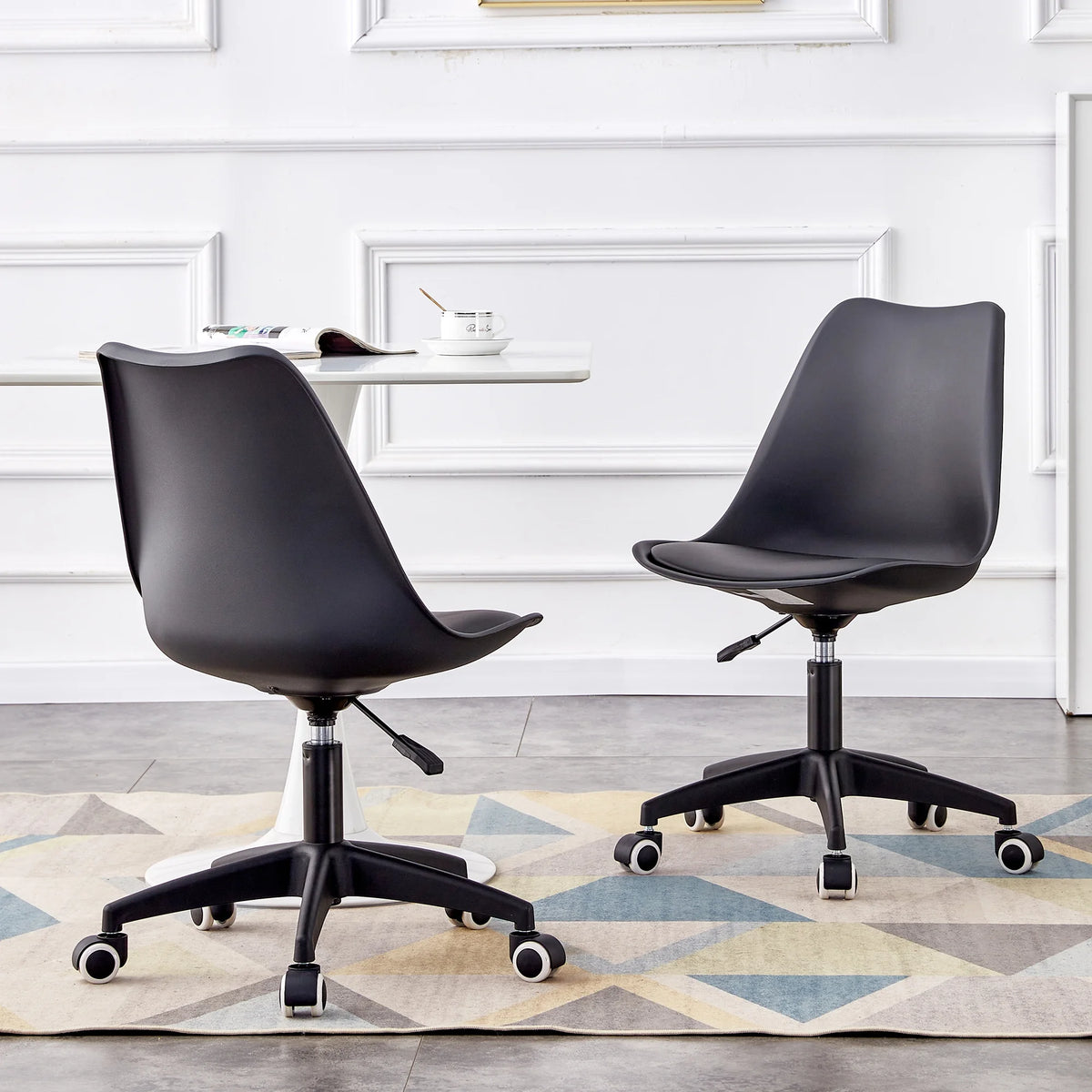 Black Adjustable 360 °Swivel Armless Computer Chair J991