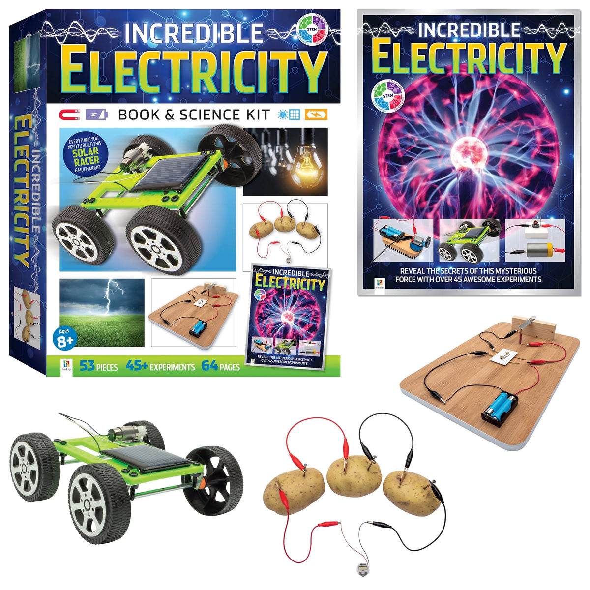 Incredible Electricity Book & Science Educational Kit, 53-Pieces, 64-Page Book Z25558