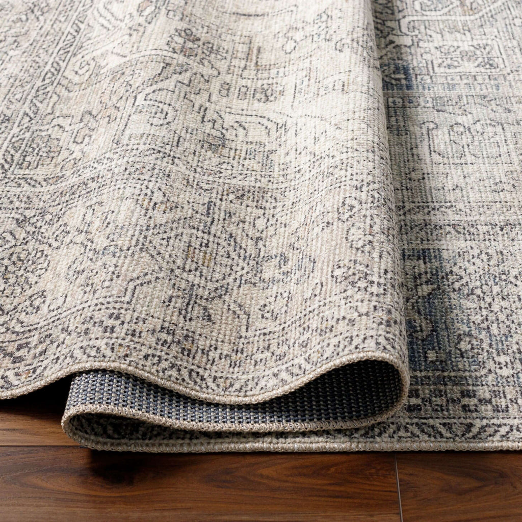 Navy Cream Runner Area Rug Z2672