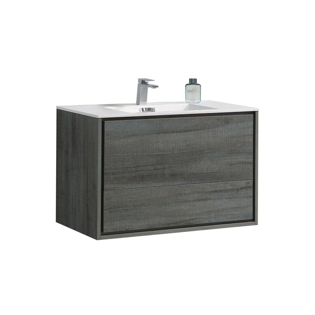 36 in. Wall Mount Ocean Gray Bathroom Vanity R204379