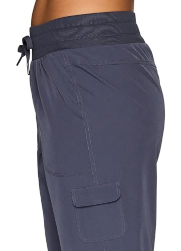 Women's Cargo Capri Pant with Pockets Lightweight Woven with Drawstring J447