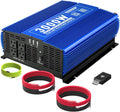 3000W Pure Sine Wave Power Inverter 12V DC to 110V AC Car Inverter with Bluetooth 4 AC Outlets 2 USB Ports G9431