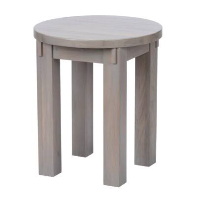 Weathered Gray Wooden Round Side Table X936166