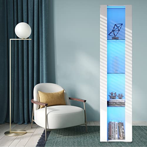 4-Shelves Display Cabinet with Clear Acrylic Door and LED Light B461