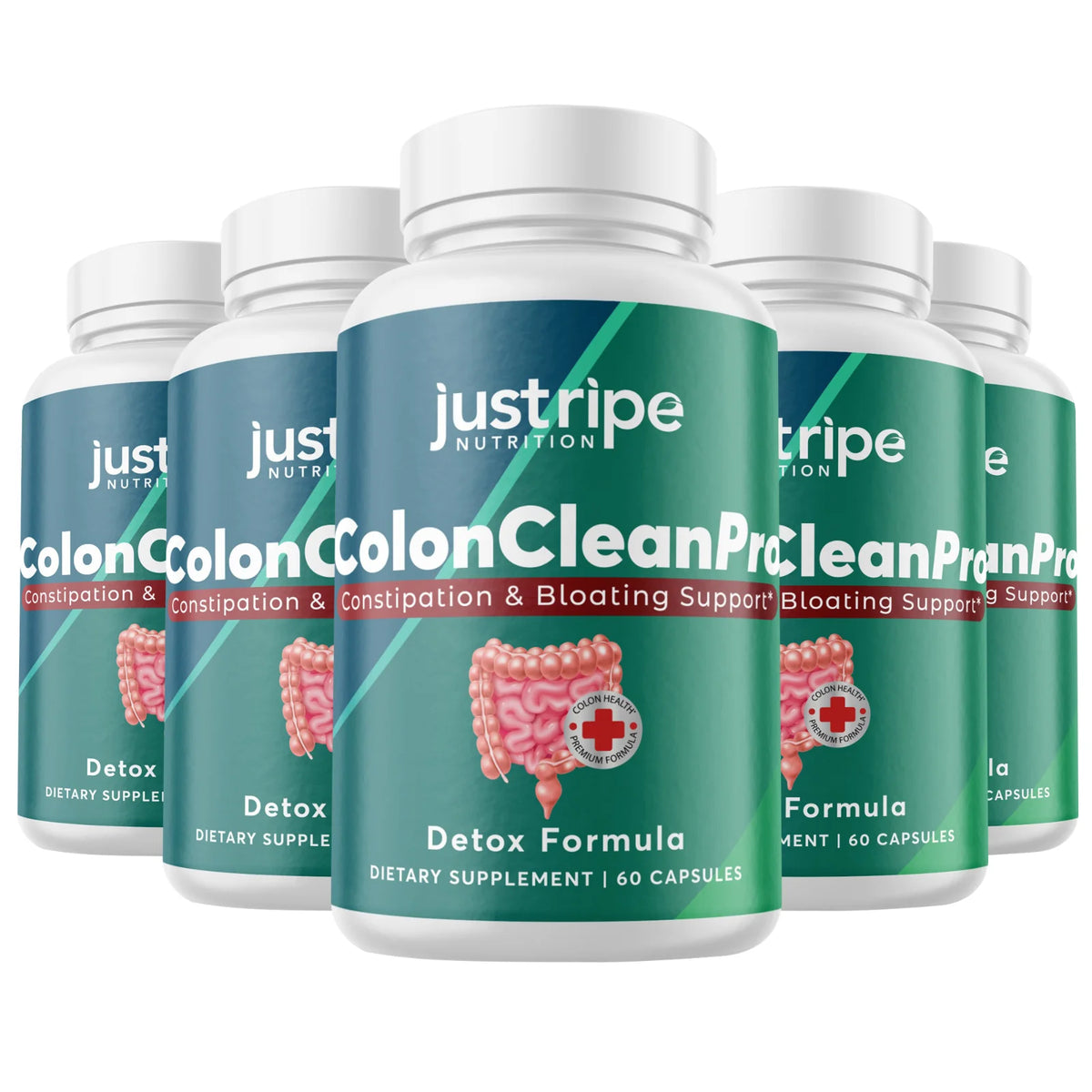 5 Pack Natural Digestive Support Supplement 60ct F2236