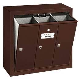 Bronze 3 Door Vertical Mailbox O97090