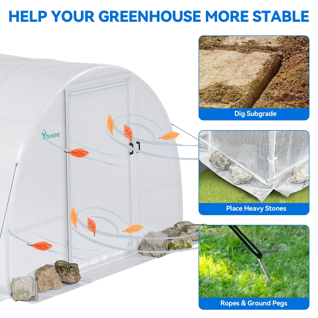 20x10x7ft Heavy Duty Walk-in Greenhouse W9640