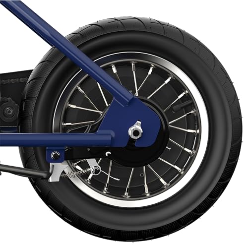 Dark Blue Electric Retro Minibike with 250W Motor, 12 Inch Tires, 24V Battery Y633