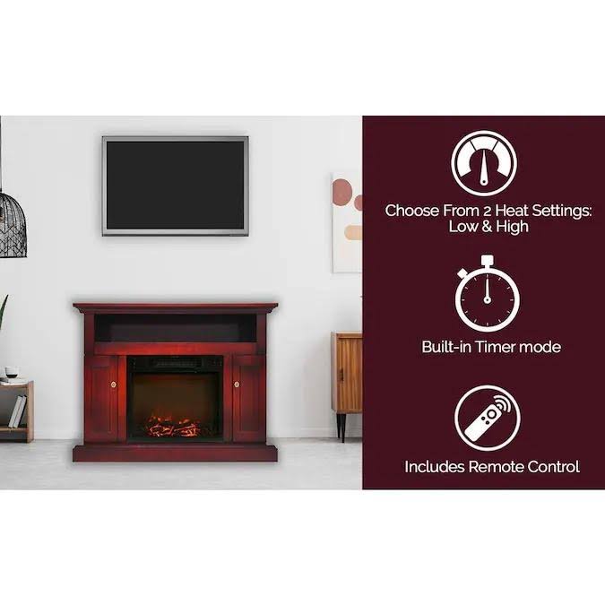 White Electric Fireplace with Entertainment Stand G778021
