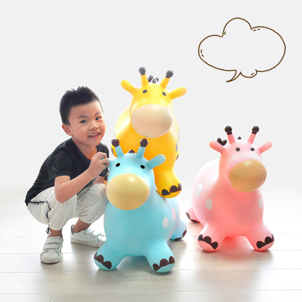 Inflatable Jumping Horse Toy with Air Pump (Pink) S6084