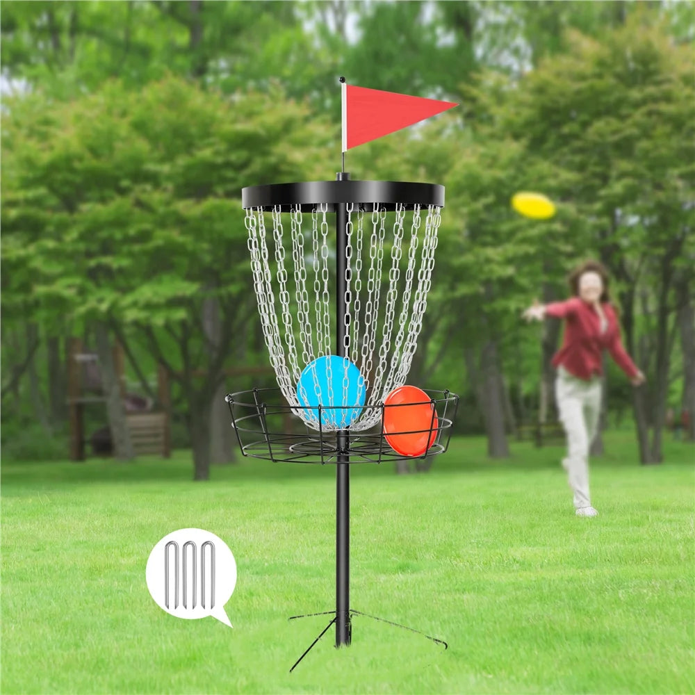 Black Disc Golf Goal with Carrying Bag and 3 Discs T460