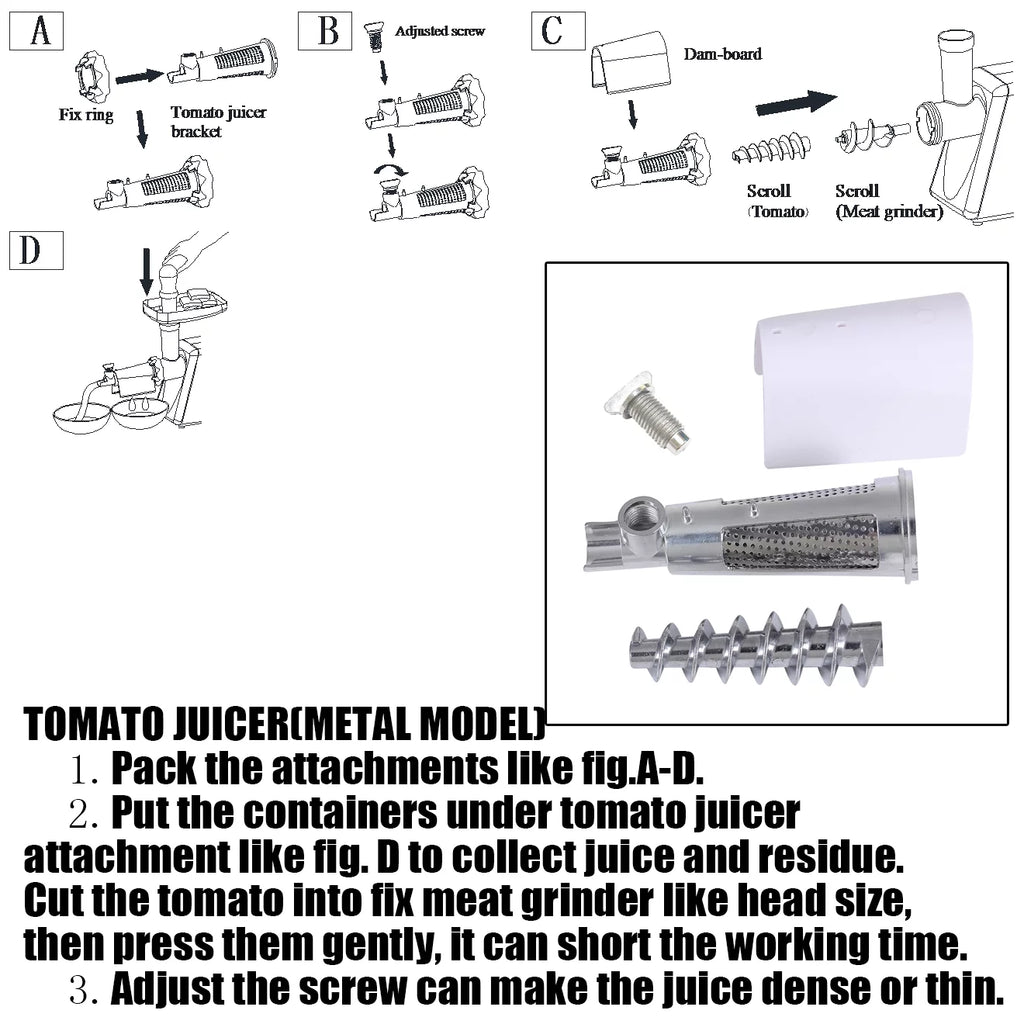 3 Sets Meat Grinder Slicer Juicer Attachment S927312