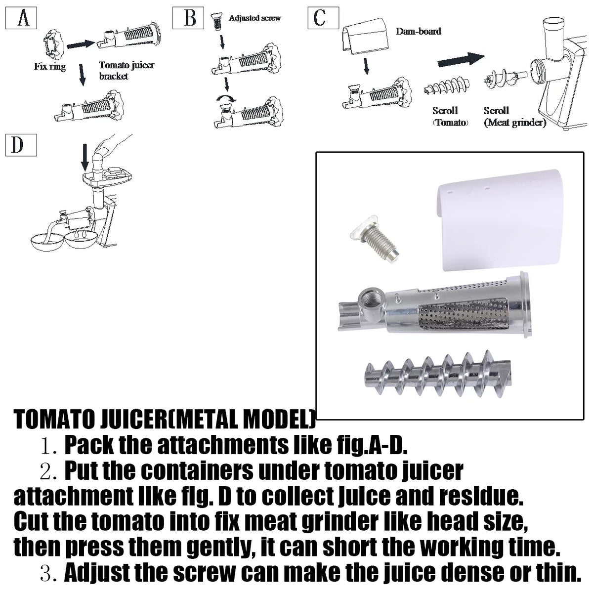 3 Sets Meat Grinder Slicer Juicer Attachment S927312