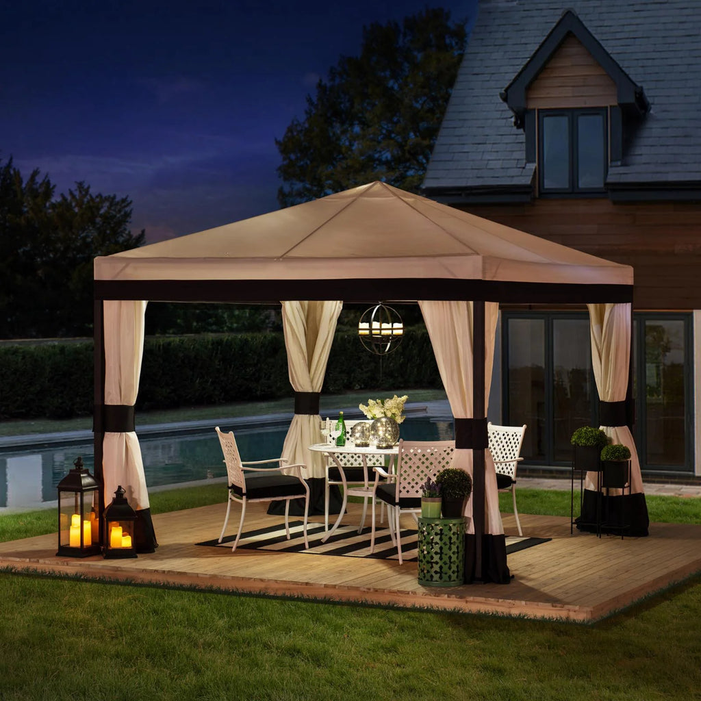Black and White Steel Gazebo X109830