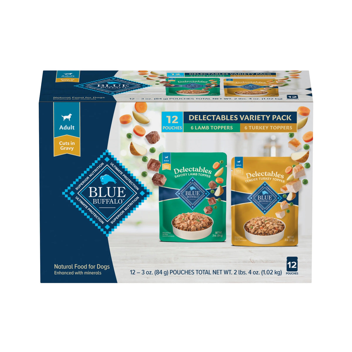 Natural Wet Dog Food Topper Variety Pack 3oz 12 Pack S456