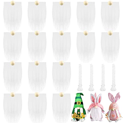 20 Pieces Christmas Gnome Beards Pre-Cut Faux Fur E937