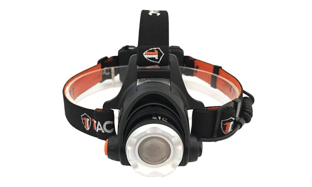 Tactical Headlamp Flashlight with Real Cree XM-L2 LED, 1200 Lumens, Rechargeable, Waterproof A892