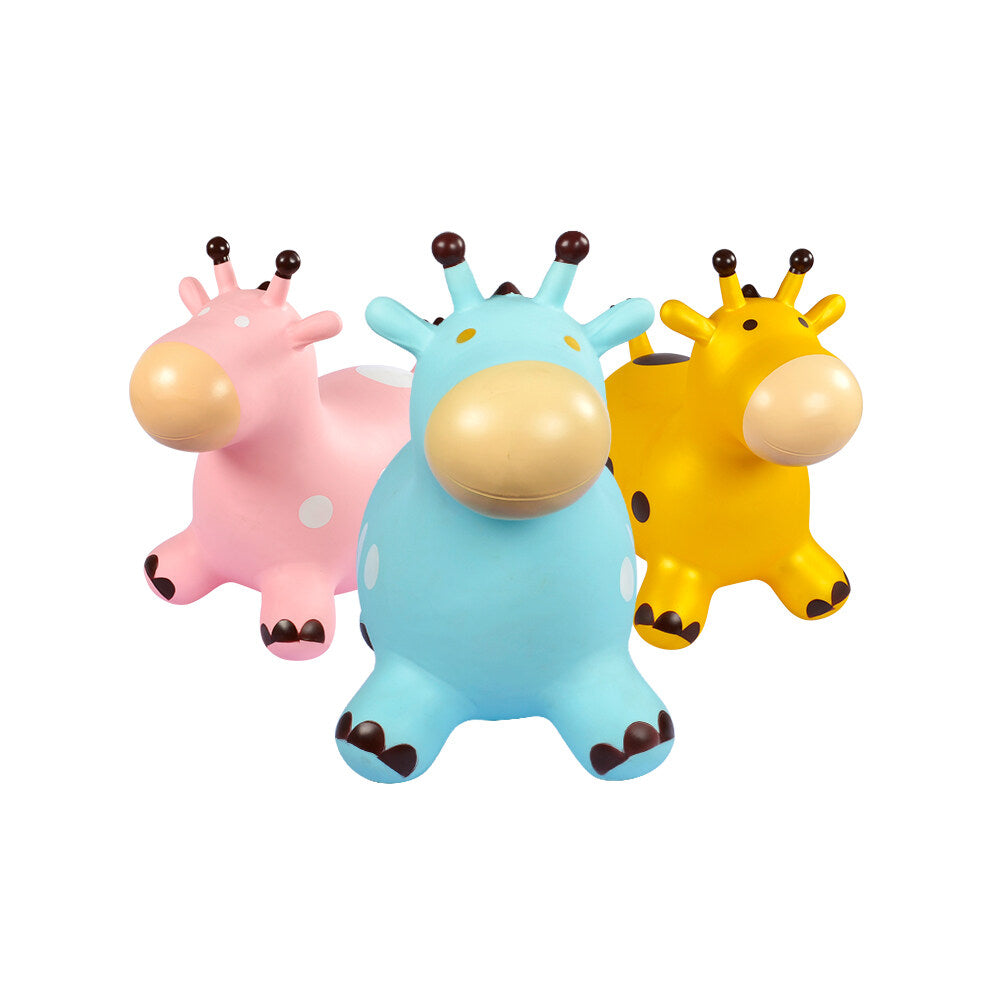 Inflatable Jumping Horse Toy with Air Pump (Pink) S6084