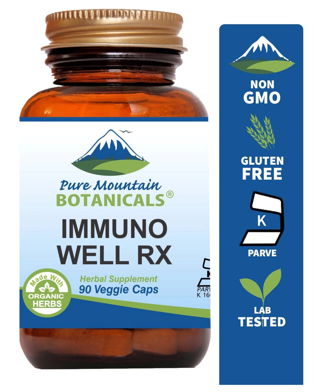 Kosher Vegan Immune Support Supplement with Organic Astragalus Echinacea 90 Caps F687711