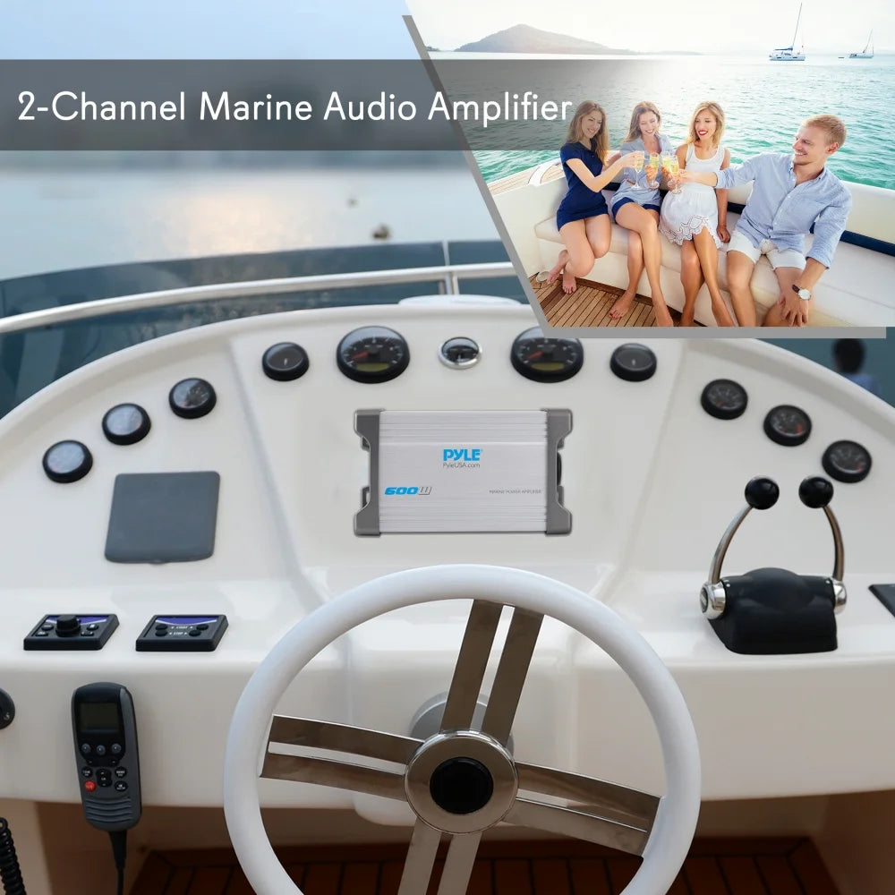 Waterproof 600 W 2 Channel Marine Power Audio Amplifier T682