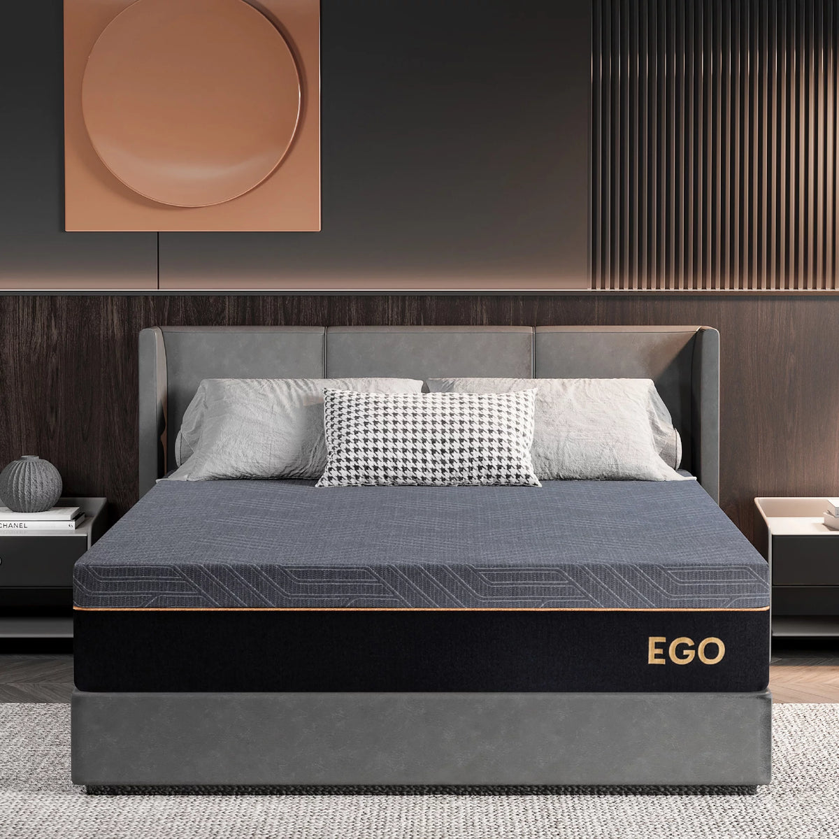 Black 12 inch Queen Gel Memory Foam Mattress L40293