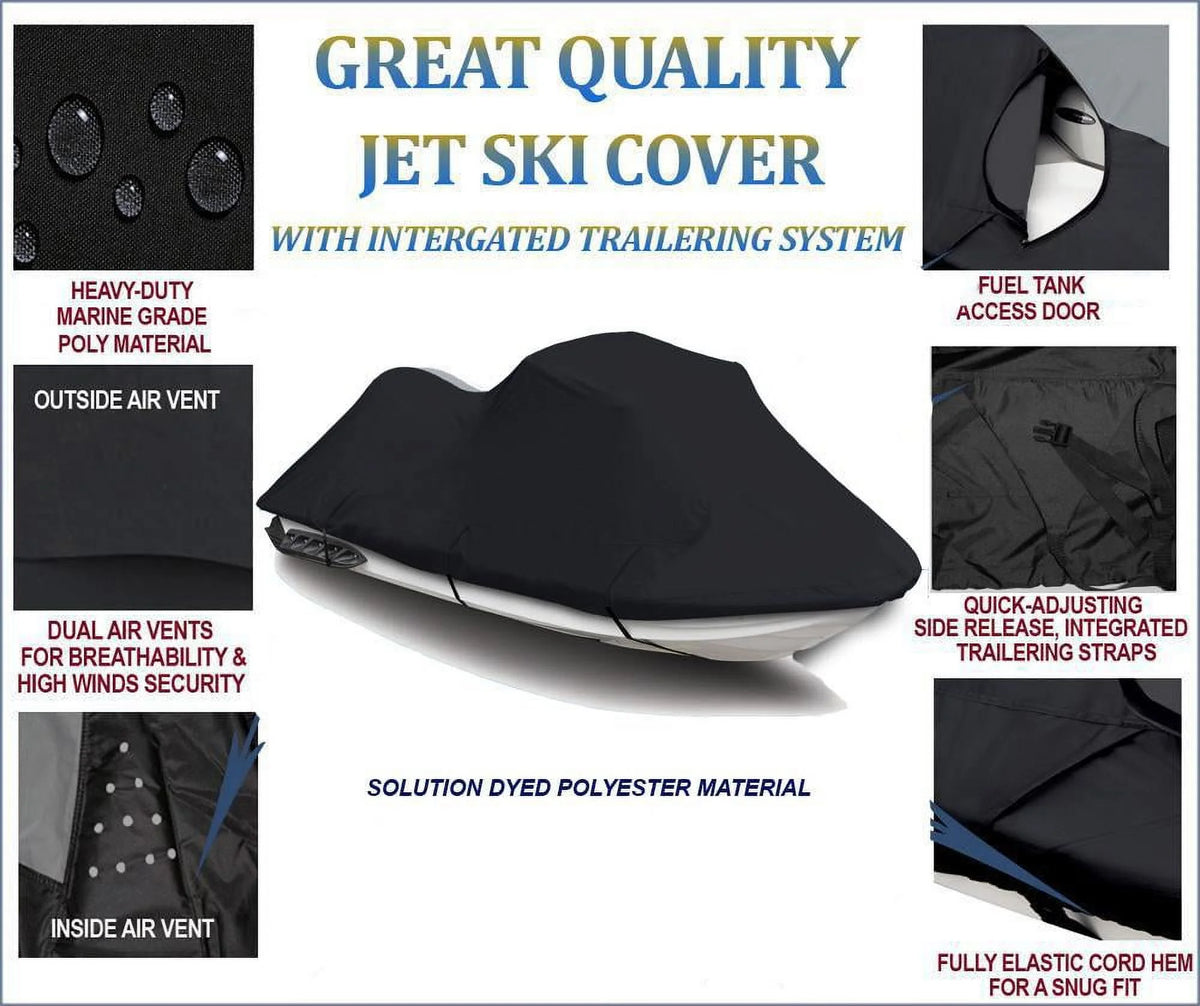 Black Jet Ski PWC Cover 2 Seater V387