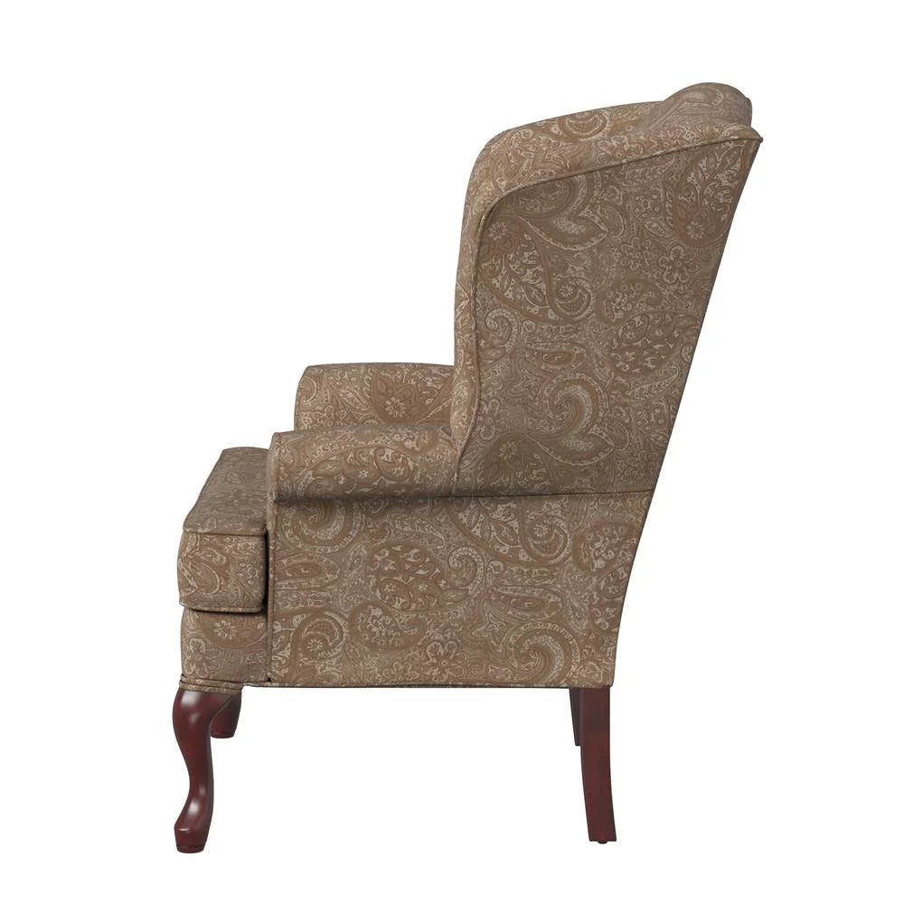 Cream Chenille Wingback Accent Chair T366731