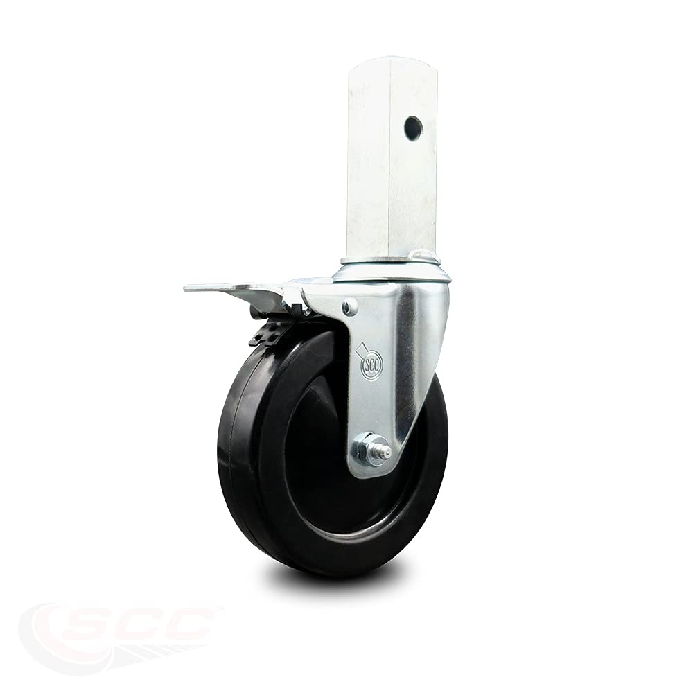 8 Inch Black Rubber Swivel Caster on Cast Iron Wheel, 600 lbs. Capacity, Pack of 2 V6460