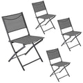 Black Set of 4 Metal Folding Dining Chairs W170796