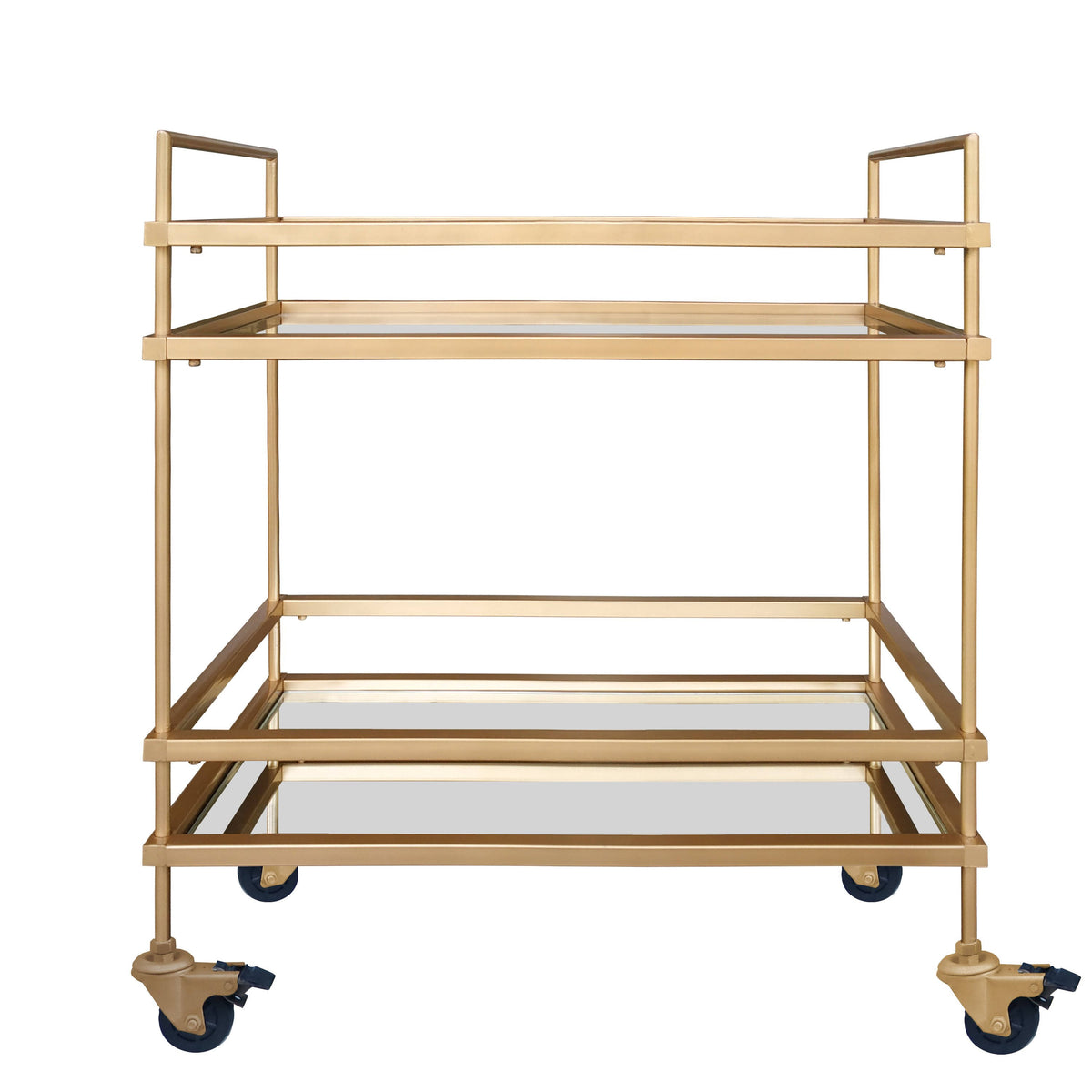 Gold Bar Cart with Two Glass Shelves M67800
