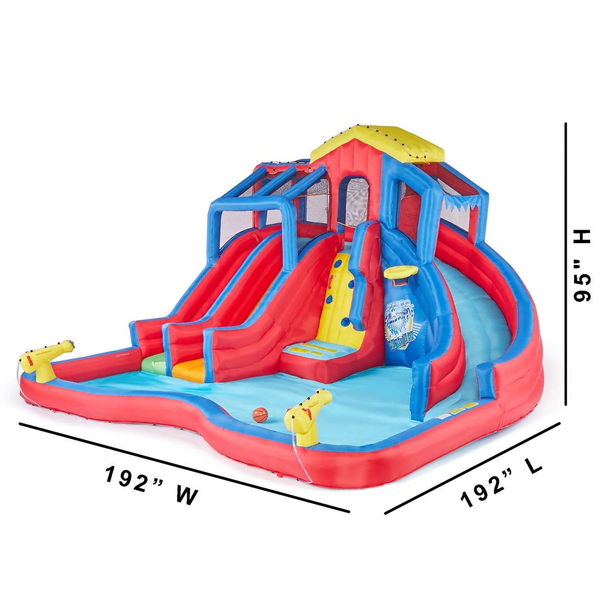 Inflatable Play Water Park with Slides and Water Cannons A924829