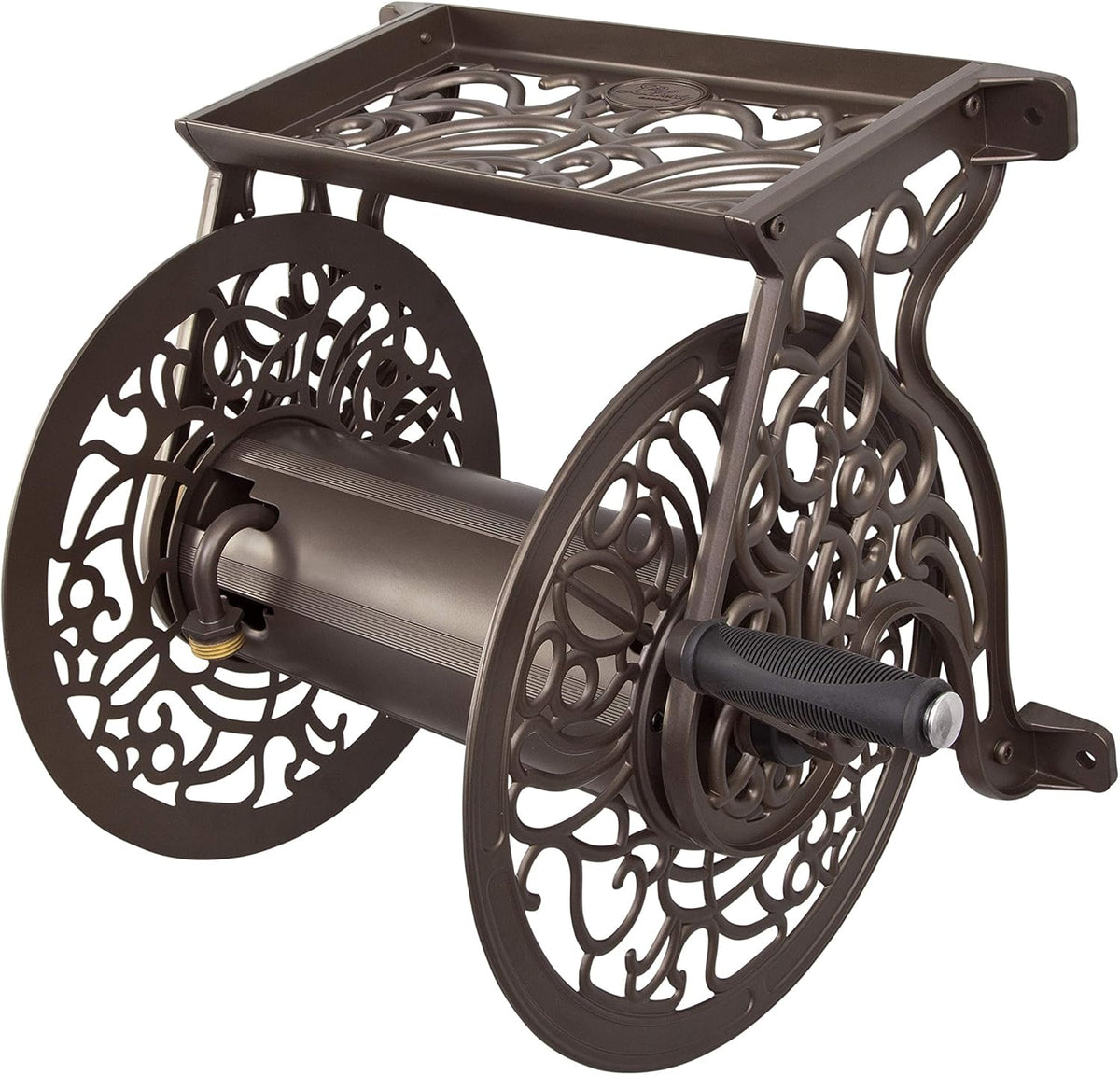 Cast Aluminum Wall Mount Garden Hose Reel Q219