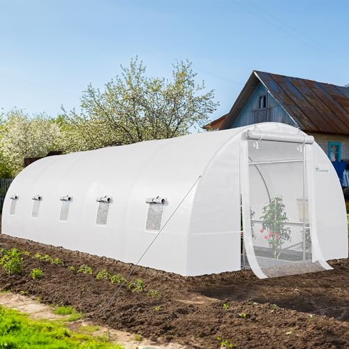 White Galvanized Steel Greenhouse E74630