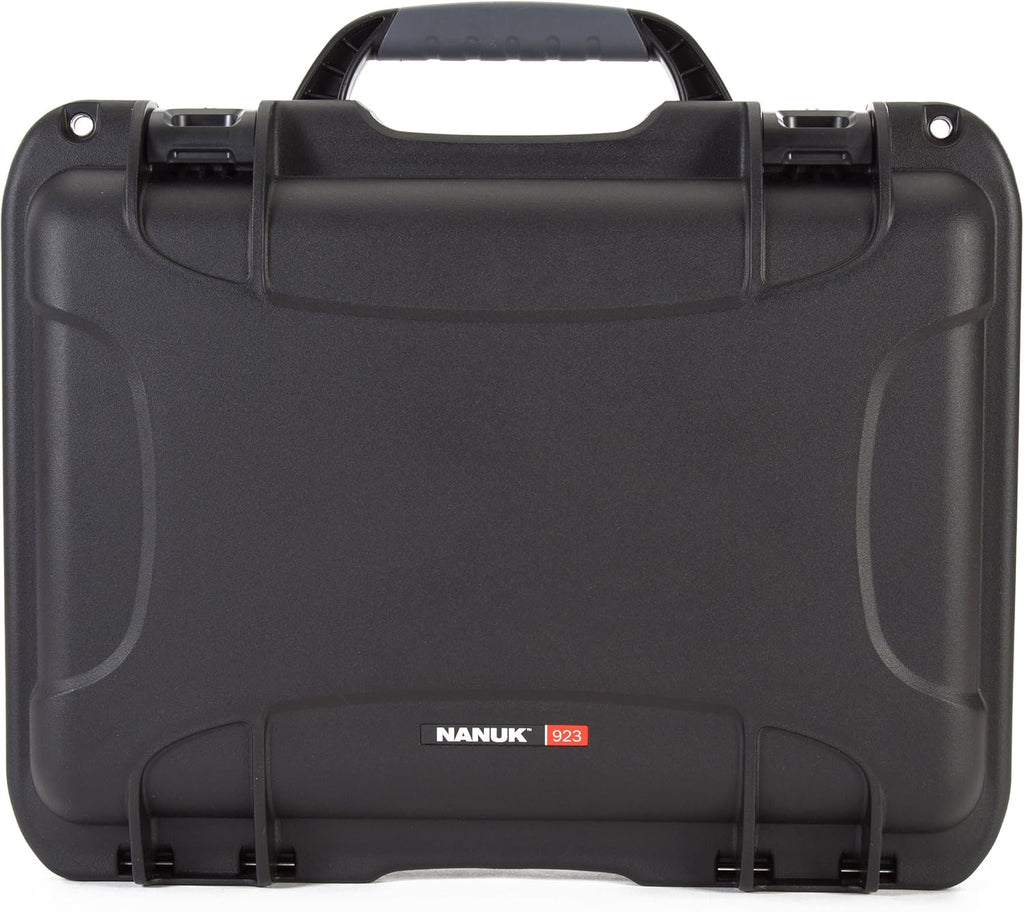 Black Waterproof Hard Case with Padded Dividers and TSA Approved Travel Lock Latches F572