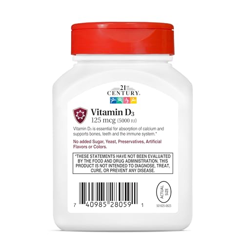 Vitamin D3 250 mcg (10,000 IU) Rapid Release Softgels, 110 Count E1906