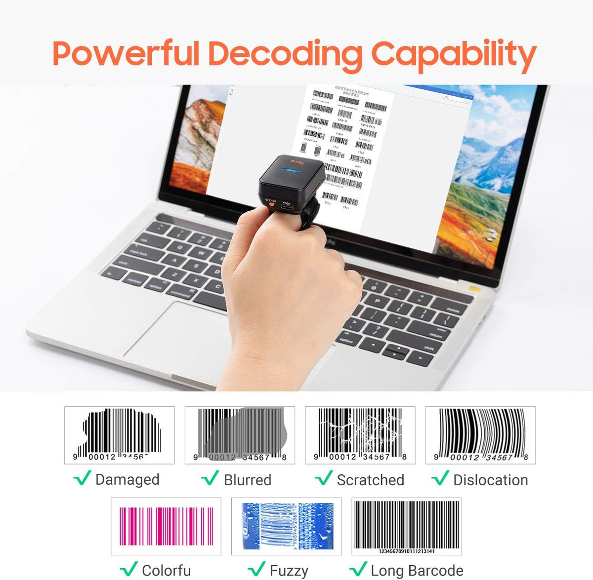 Wireless Bluetooth Barcode Scanner R643715