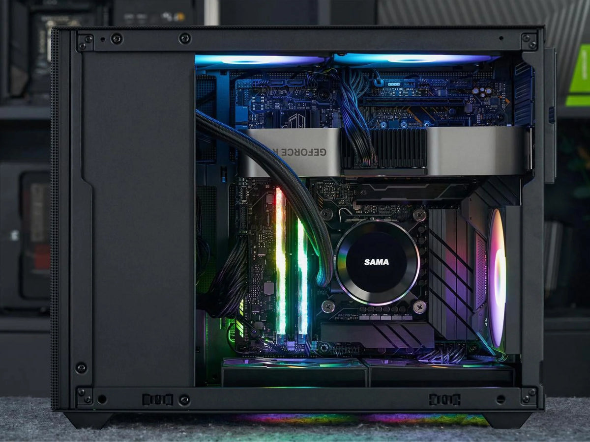 Black Micro ATX Mid Tower Computer Case with 120mm Fan R5959