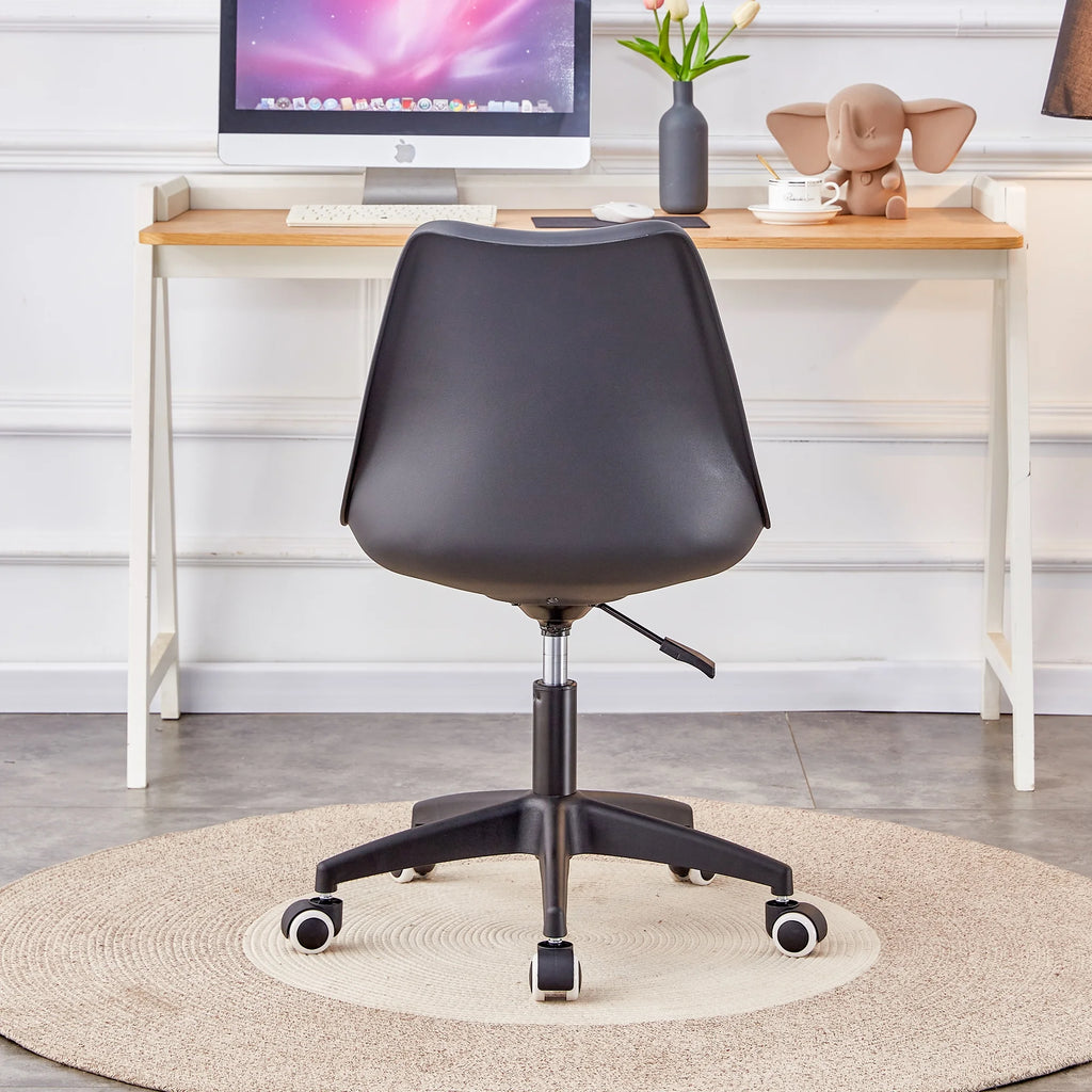 Black Adjustable 360 °Swivel Armless Computer Chair J991