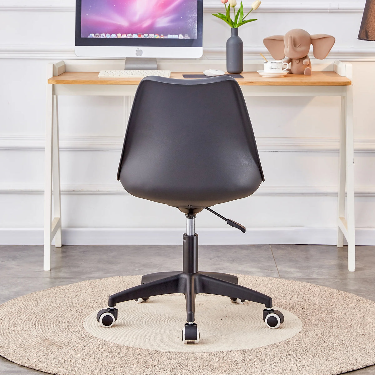 Black Adjustable 360 °Swivel Armless Computer Chair J991