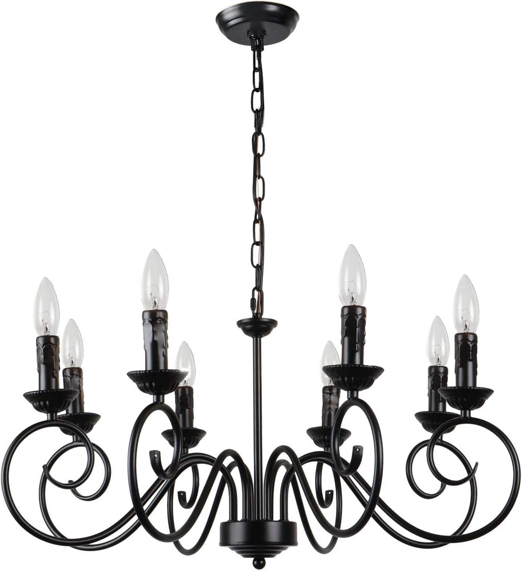 8 Lights Black Rustic Chandelier Ceiling Light Fixture T69218