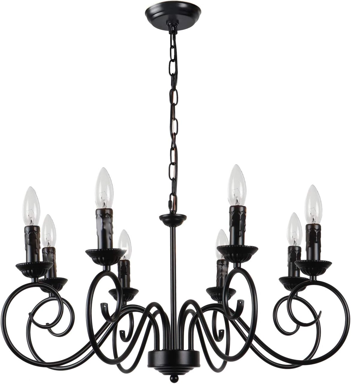 8 Lights Black Rustic Chandelier Ceiling Light Fixture T69218