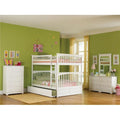 White Full Over Full Size Bunkbed with Trundle Bed N7098