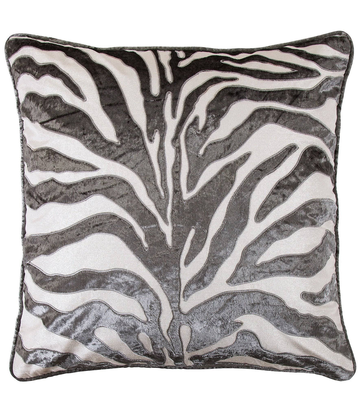 Silver Zebra Velvet Euro Sham O40037
