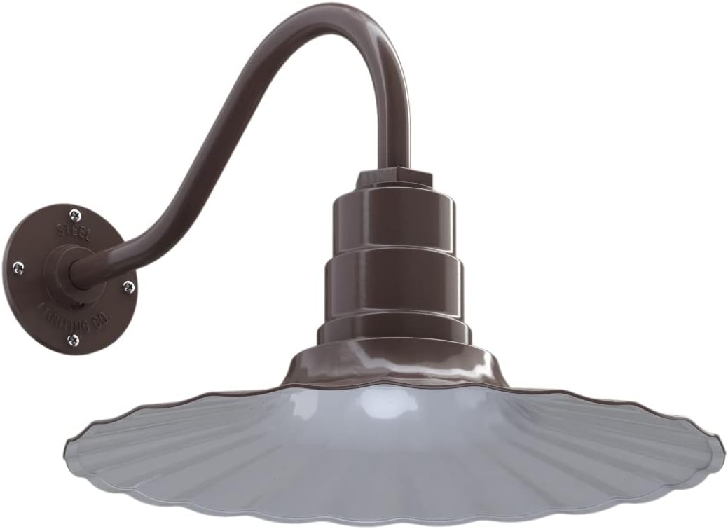 16 inch Radial Wave 23 inch Gooseneck Galvanized Barn Light S699537